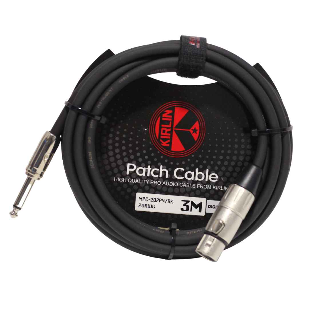 Cable para micrófono XLR hembra a plug mono 3m Kirlin