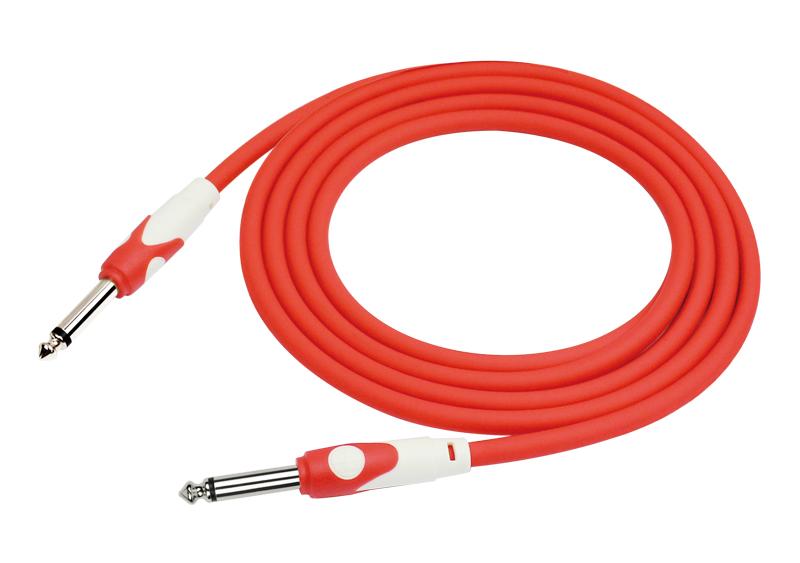 Cable instrumento 6,3 mono 6 m rojo Kirlin