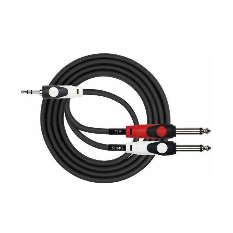 Cable 3,5 stereo a 2 plug 6,3 mono 2 m Kirlin