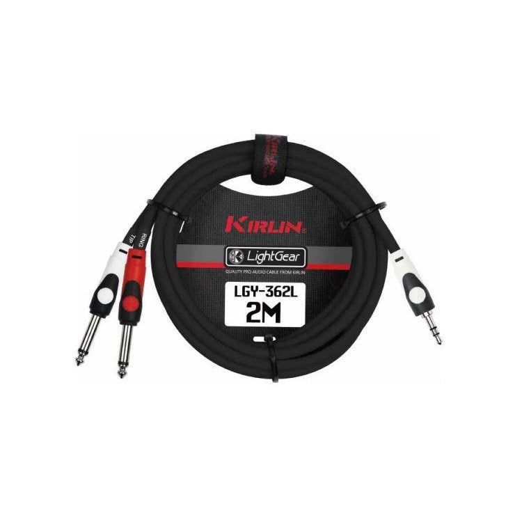 Cable 3,5 stereo a 2 plug 6,3 mono 2 m Kirlin