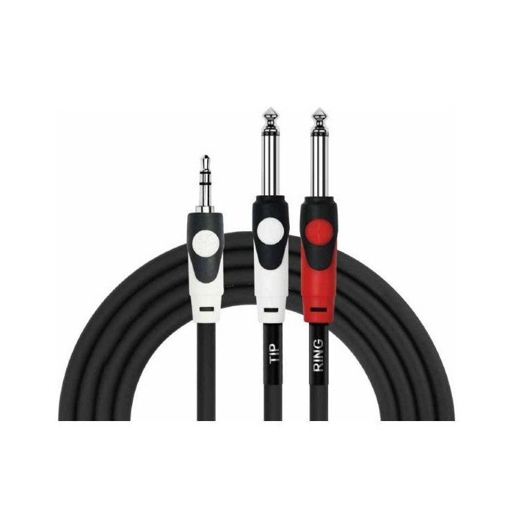 Cable 3,5 stereo a 2 plug 6,3 mono 3 m Kirlin