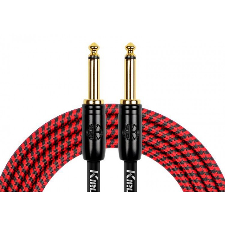 Cable instrumento 6,3 mono tela rojo 3 m Premium Kirlin
