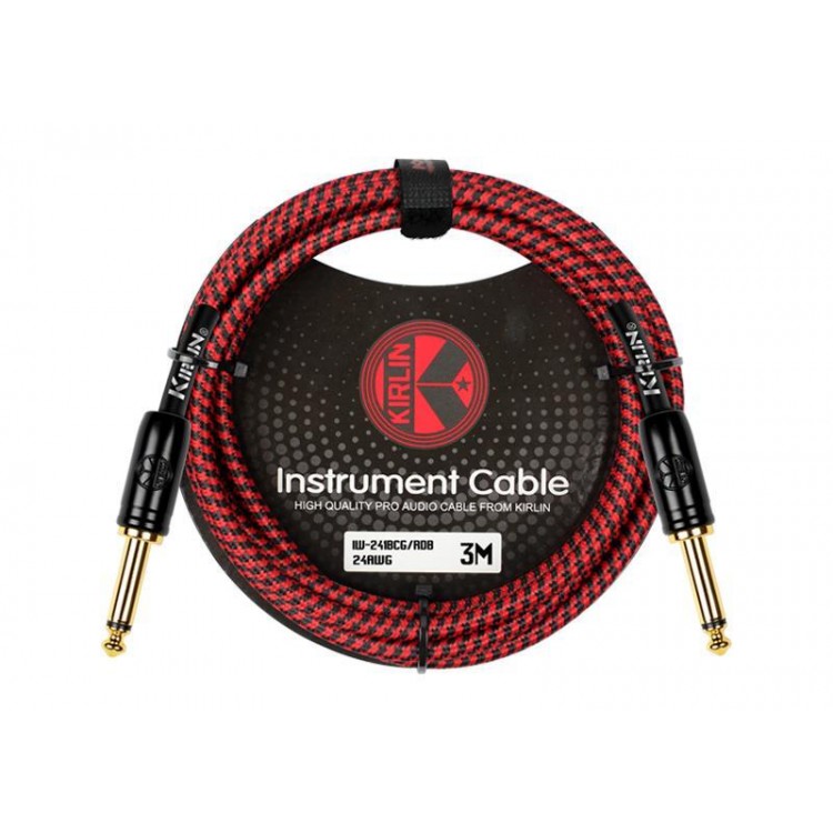 Cable instrumento 6,3 mono tela rojo 3 m Premium Kirlin