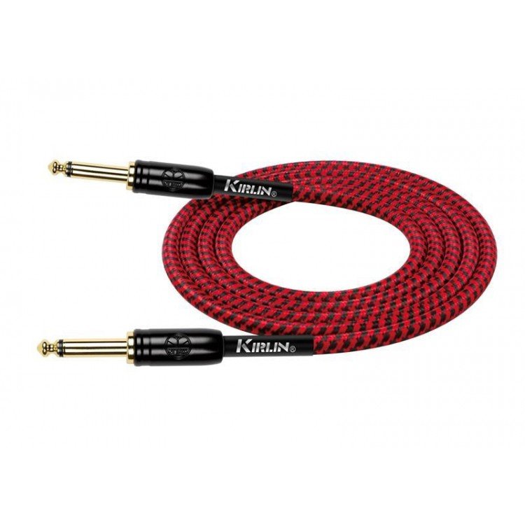 Cable instrumento 6,3 mono tela rojo 3 m Premium Kirlin - Espacio música